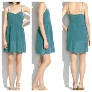 Madewell Silk Bordershine Cami Dress in Teal